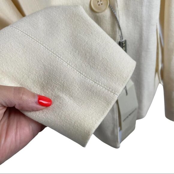 New Emporio Armani Single-breasted Fitted High/low Peplum Blazer Size 12 - Picture 4 of 15